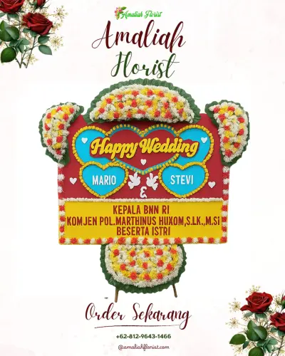 Karangan Papan Bunga Pernikahan di Cimande Hilir